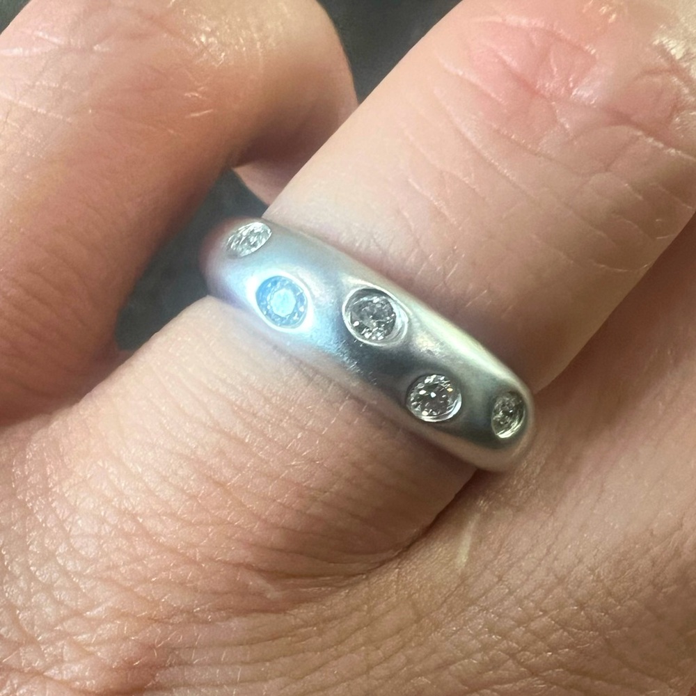 18k .19tcw size 6.75-7 diamond white gold ring